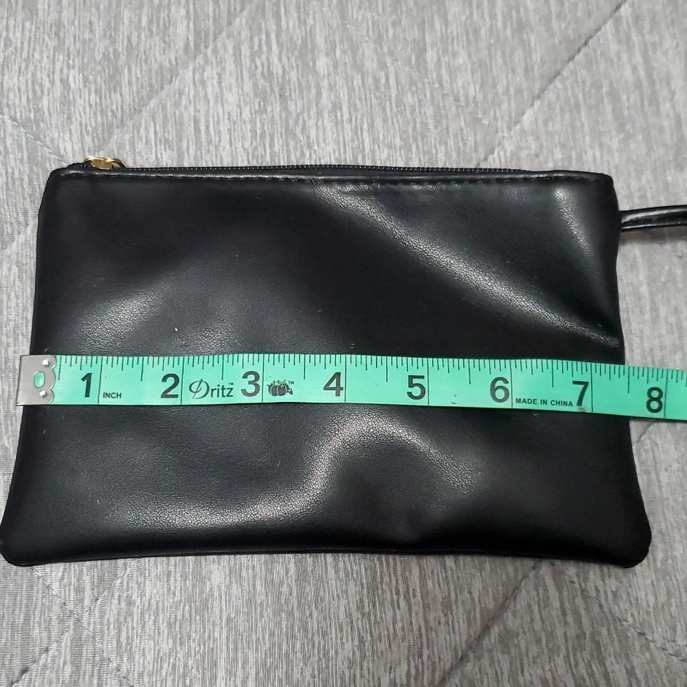 Black quilted chain straps tote bag with pouch